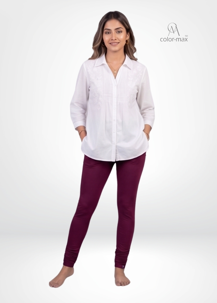 WINE - Premium Cotton Lycra Chudi Leggings